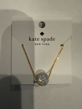 kate spade Gold Necklace with Sparkling Silver Pave Ball Pendant